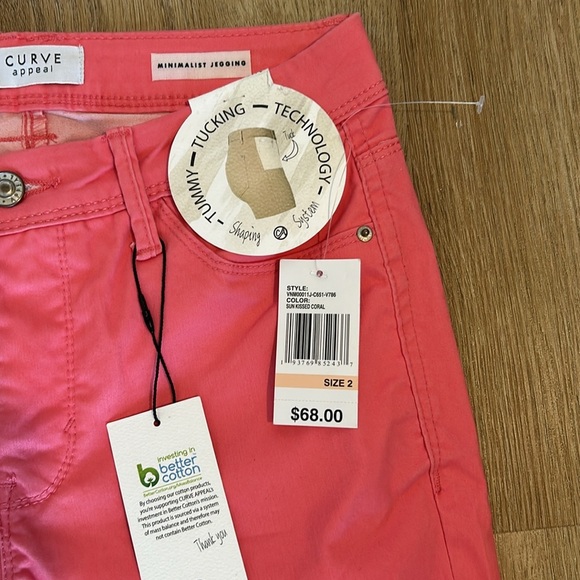 Curve Appeal minimalist jegging coral stretch denim jeans size 2 - Picture 3 of 7